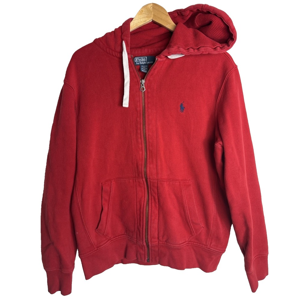 Vintage 90s Polo Ralph Lauren Full Zip Hoodie Sweatshirt Mens Large Preppy